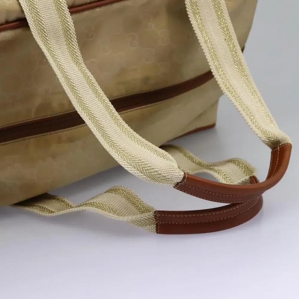 GUCCI GG Canvas Boston Bag Nylon Beige